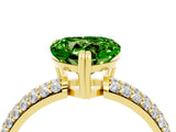 Yellow gold Heart Cut Cut Pave Diamond Engagement Ring with Channel Set Band and Four-Prong Setting_4