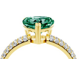 Yellow gold Heart Cut Cut Pave Diamond Engagement Ring with Channel Set Band and Four-Prong Setting_4