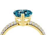Yellow gold Heart Cut Cut Pave Diamond Engagement Ring with Channel Set Band and Four-Prong Setting_4