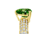 Yellow gold Heart Cut Cut Pave Diamond Engagement Ring with Channel Set Band and Four-Prong Setting_5