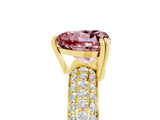 Yellow gold Heart Cut Cut Pave Diamond Engagement Ring with Channel Set Band and Four-Prong Setting_5