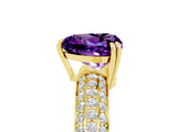 Yellow gold Heart Cut Cut Pave Diamond Engagement Ring with Channel Set Band and Four-Prong Setting_5