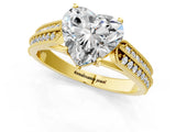 Yellow gold Heart Cut Cut Pave Split Shank Engagement Ring with Four-Prong Setting_16