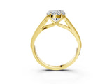 Yellow gold Heart Cut Cut Pave Split Shank Engagement Ring with Four-Prong Setting_18