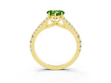 Yellow gold Heart Cut Cut Split Shank Pave Diamond Engagement Ring with Four-Prong Setting_3
