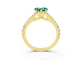 Yellow gold Heart Cut Cut Split Shank Pave Diamond Engagement Ring with Four-Prong Setting_3