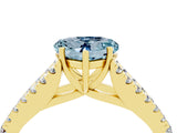 Yellow gold Heart Cut Cut Split Shank Pave Diamond Engagement Ring with Four-Prong Setting_4