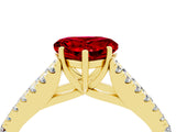 Yellow gold Heart Cut Cut Split Shank Pave Diamond Engagement Ring with Four-Prong Setting_4