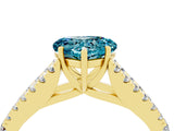 Yellow gold Heart Cut Cut Split Shank Pave Diamond Engagement Ring with Four-Prong Setting_4