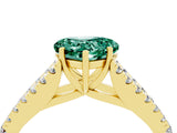 Yellow gold Heart Cut Cut Split Shank Pave Diamond Engagement Ring with Four-Prong Setting_4