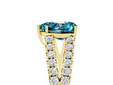 Yellow gold Heart Cut Cut Split Shank Pave Diamond Engagement Ring with Four-Prong Setting_5