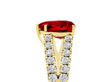 Yellow gold Heart Cut Cut Split Shank Pave Diamond Engagement Ring with Four-Prong Setting_5