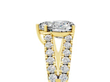 Yellow gold Heart Cut Cut Split Shank Pave Diamond Engagement Ring with Four-Prong Setting_5