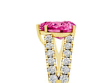 Yellow gold Heart Cut Cut Split Shank Pave Diamond Engagement Ring with Four-Prong Setting_5