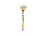 Yellow gold Heart Cut Diamond Brilliant Solitaire Ring with Pavé Band and Four-Prong Setting_141