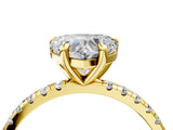 Yellow gold Heart Cut Diamond Brilliant Solitaire Ring with Pavé Band and Four-Prong Setting_143