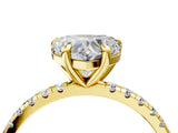 Yellow gold Heart Cut Diamond Brilliant Solitaire Ring with Pavé Band and Four-Prong Setting_19