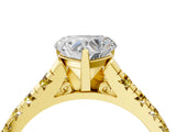 Yellow gold Heart Cut Diamond Cathedral Solitaire Ring with Round with Yellow Sapphire side stone Pavé Band_40