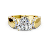 Yellow gold Heart Cut Diamond Channel Set Solitaire Ring with Four-Prong Setting_12