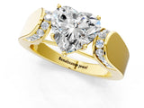 Yellow gold Heart Cut Diamond Channel Set Solitaire Ring with Four-Prong Setting_37