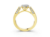 Yellow gold Heart Cut Diamond Channel Set Solitaire Ring with Four-Prong Setting_39
