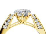 Yellow gold Heart Cut Diamond Channel Set Solitaire Ring with Four-Prong Setting_40