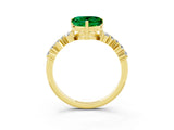 Yellow gold Heart Cut Diamond Cluster Pavé Band with Four-Prong Setting_15