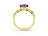 Yellow gold Heart Cut Diamond Cluster Pavé Band with Four-Prong Setting_15