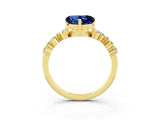 Yellow gold Heart Cut Diamond Cluster Pavé Band with Four-Prong Setting_3