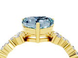 Yellow gold Heart Cut Diamond Cluster Pavé Band with Four-Prong Setting_4