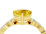 Yellow gold Heart Cut Diamond Cluster Pavé Band with Four-Prong Setting_4