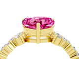 Yellow gold Heart Cut Diamond Cluster Pavé Band with Four-Prong Setting_4