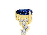 Yellow gold Heart Cut Diamond Cluster Pavé Band with Four-Prong Setting_5