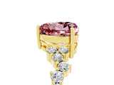 Yellow gold Heart Cut Diamond Cluster Pavé Band with Four-Prong Setting_5