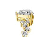 Yellow gold Heart Cut Diamond Cluster Pavé Band with Four-Prong Setting_8