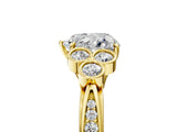Yellow gold Heart Cut Diamond Engagement Ring with Bezel Set Round Side Stones and Prong Setting_67