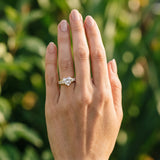 Yellow gold Heart Cut Diamond Engagement Ring with Pavé Band and Four-Prong Setting_12