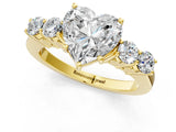 Yellow gold Heart Cut Diamond Five-Stone Prong Set White Gold Ring_48