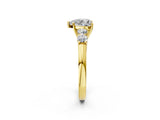 Yellow gold Heart Cut Diamond Five-Stone Prong Set White Gold Ring_49