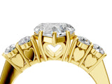 Yellow gold Heart Cut Diamond Five-Stone Prong Set White Gold Ring_51