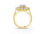 Yellow gold Heart Cut Diamond Floral Double Halo Engagement Ring with Prong Setting_80