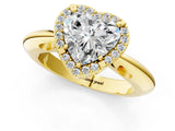 Yellow gold Heart Cut Diamond Halo Engagement Ring with Split Shank and Four-Prong Setting_95
