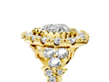 Yellow gold Heart Cut Diamond Halo Ring with Pavé Band and Four-Prong Setting_63