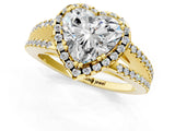 Yellow gold Heart Cut Diamond Halo Split Shank Engagement Ring_40