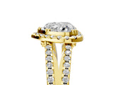 Yellow gold Heart Cut Diamond Halo Split Shank Engagement Ring_44