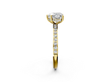 Yellow gold Heart Cut Diamond Pavé Band Ring with Four-Prong Setting_38