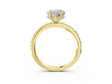 Yellow gold Heart Cut Diamond Pavé Band Ring with Four-Prong Setting_39