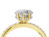 Yellow gold Heart Cut Diamond Pavé Band Ring with Four-Prong Setting_40