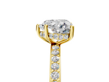 Yellow gold Heart Cut Diamond Pavé Band Ring with Four-Prong Setting_41