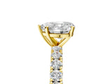 Yellow gold Heart Cut Diamond Pavé Band Solitaire Ring with Prong Setting_55
